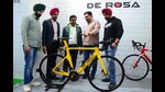E-bikes and bicycles drawing the attention of visitors at the 13th edition of CFOSE 2023 in Ludhiana on Friday. (Harvinder Singh/HT) E-bikes and bicycles drawing the attention of visitors at the 13th edition of CFOSE 2023 in Ludhiana on Friday. (Harvinder Singh/HT)