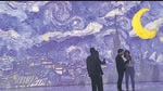 Giant screens turn a makeshift shelter at the World Trade Center, Mumbai, into a room full of van Goghs. Here, visitors against a backdrop of The Starry Night (Zara Murao) Giant screens turn a makeshift shelter at the World Trade Center, Mumbai, into a room full of van Goghs. Here, visitors against a backdrop of The Starry Night (Zara Murao)