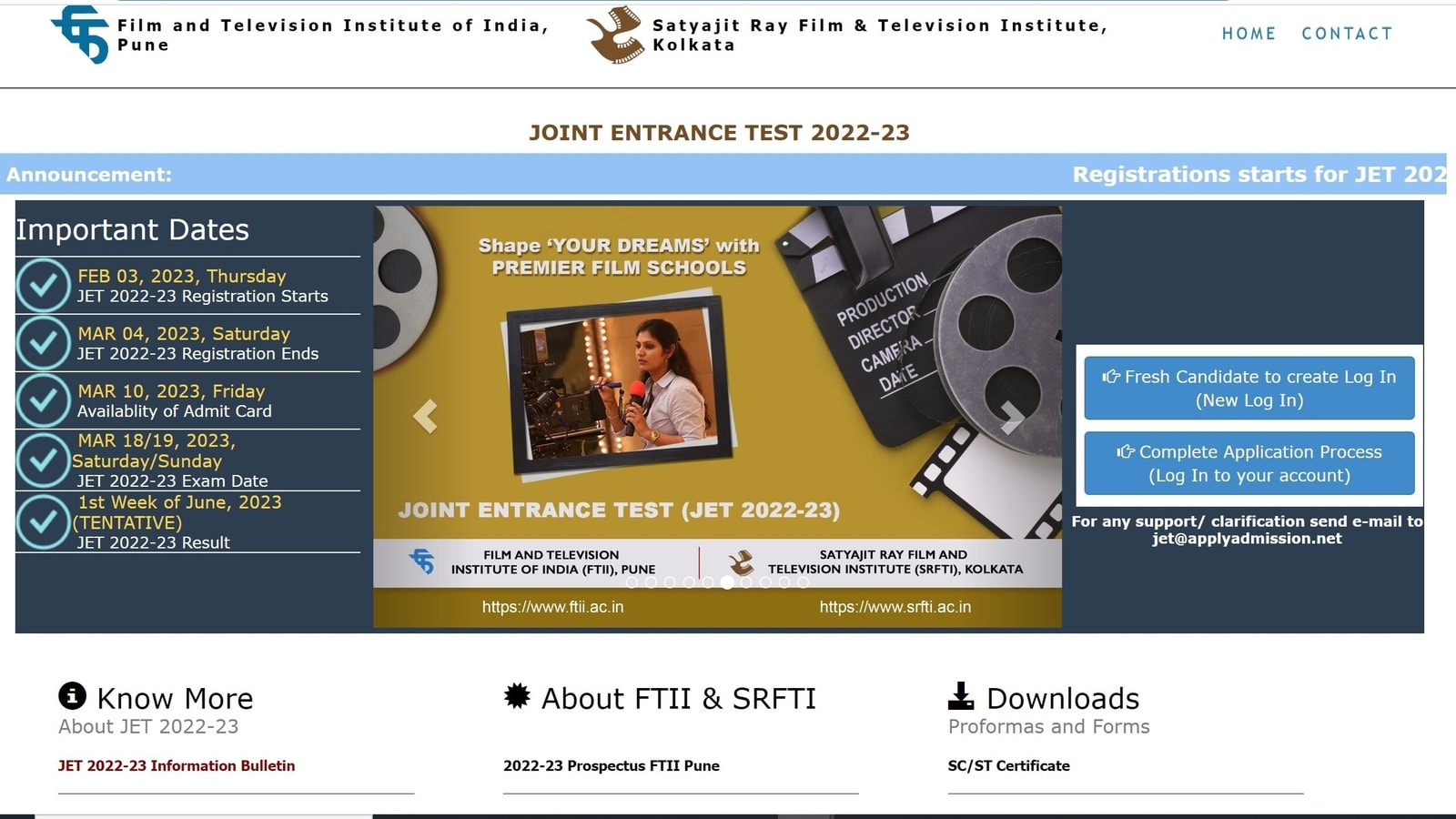 FTII JET 2023: Registration begins at ftii.ac.in, check details here