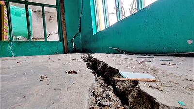 The cracked floor of a house in Doda district. (ANI) The cracked floor of a house in Doda district. (ANI)