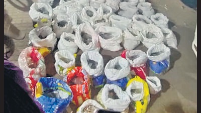 The police recovered 94,600 counterfeit coins in the denomination of ₹10 amounting to a face value of ₹9,46,000 from the arrested businessman, identified as Jignesh Gala. (HT Photo) The police recovered 94,600 counterfeit coins in the denomination of ₹10 amounting to a face value of ₹9,46,000 from the arrested businessman, identified as Jignesh Gala. (HT Photo)