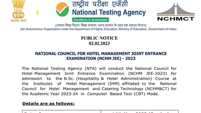 NCHMCT JEE 2023: Registration begins at nchmjee.nta.nic.in NCHMCT JEE 2023: Registration begins at nchmjee.nta.nic.in