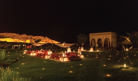 The Celebration Gardens at the Suryagarh Palace in Jaisalmer. The Celebration Gardens at the Suryagarh Palace in Jaisalmer.