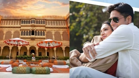 Suryagarh Palace in Jaisalmer was the venue for the romantic wedding of Kiara Advani and Sidharth Malhotra (Photo by Twitter/parnashree19/Bia129_)
