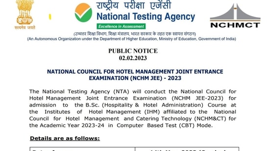 NCHMCT JEE 2023: Registration begins at nchmjee.nta.nic.in