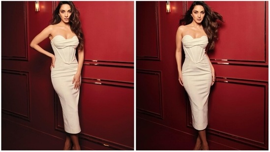 Kiara Advani: The Kabir Singh actor shows how to rock the bodycon and dress effortlessly. You can style a strapless figure-grasping dree with minimal jewellery and stilettoes and grab all eyes. (Instagram/@kiaraaliaadvani)