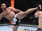 Devin Clark in action against Ion Cutelaba (UFC) Devin Clark in action against Ion Cutelaba (UFC)