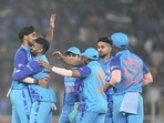 Team India players in action(PTI) Team India players in action(PTI)