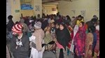 Patients queue outside the OPD of the civil hospital in Ludhiana on Saturday.The hospital is struggling with a severe shortage of staff. (HT Photo) Patients queue outside the OPD of the civil hospital in Ludhiana on Saturday.The hospital is struggling with a severe shortage of staff. (HT Photo)