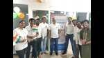 Sunil Kumar (centre) and his Equibiz team. (HT PHOTO) Sunil Kumar (centre) and his Equibiz team. (HT PHOTO)