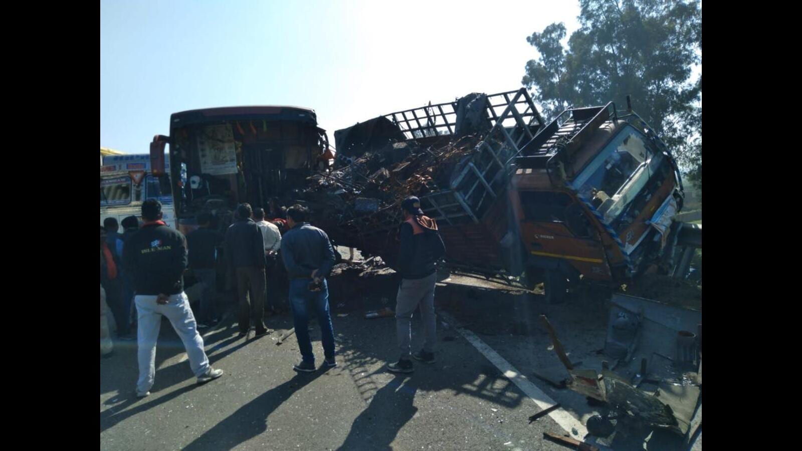 One killed, 8 hurt after bus hits parked truck in Punjab’s Rajpura