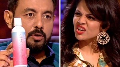 In a promo of Shark Tank India featuring Namita Thapar and Amit Jain.