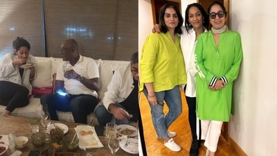 Masaba Gupta with dad Vivian Richards and step-dad Vivek Mehra (L), with mom Neena Gupta. Masaba Gupta with dad Vivian Richards and step-dad Vivek Mehra (L), with mom Neena Gupta.