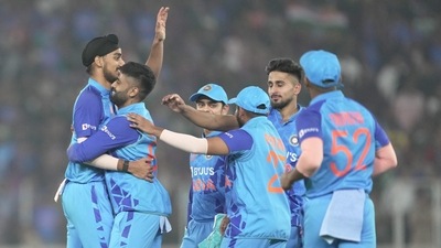 Team India players in action (PTI) Team India players in action (PTI)