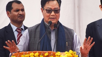 Union law minister Kiren Rijiju referred to the remark of two judges and said nobody can challenge anyone. (PTI)