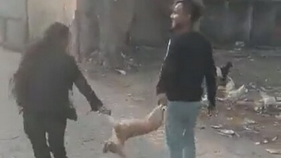 A video of a man and a woman being cruel to a puppy has gone viral. (Twitter/ AwanishSharan)