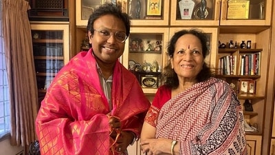 D Imman with Vani Jairam in an old picture.