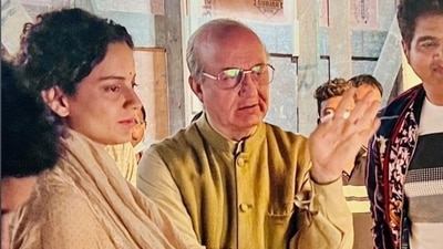 Kangana Ranaut is directing Anupam Kher in Emergency. Kangana Ranaut is directing Anupam Kher in Emergency.