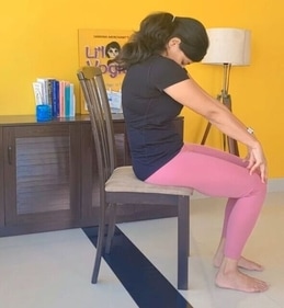 It's a great way to release tension in the neck, spine, and hips. (Sabrina Merchant) It's a great way to release tension in the neck, spine, and hips. (Sabrina Merchant)