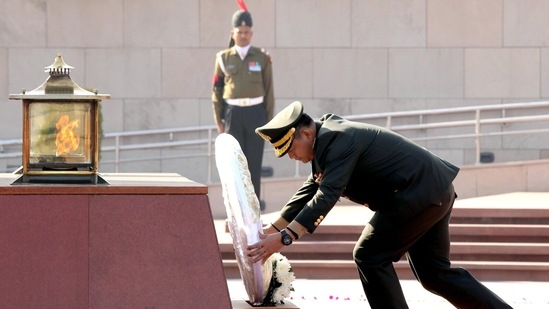 Lt Gen Manet also paid tributes to the fallen heroes of the Indian Armed Forces by laying a wreath at the National War Memorial.