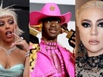 Grammy Awards 2023: Doja Cat's bold Versace gown to Lady Gaga's see-through bodysuit, here are iconic red carpet moments ahead of 65th Grammys (Photo by Twitter/dojacyber/lilnasxdatas/inmydrew) Grammy Awards 2023: Doja Cat's bold Versace gown to Lady Gaga's see-through bodysuit, here are iconic red carpet moments ahead of 65th Grammys (Photo by Twitter/dojacyber/lilnasxdatas/inmydrew)