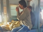 A passenger shared a video on Twitter where a man can be seen lighting a cigarette.(Twitter) A passenger shared a video on Twitter where a man can be seen lighting a cigarette.(Twitter)