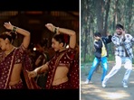 The image shows the men dancing to Deepika Padukone and Priyanka Chopra’s Pinga.(Instagram/@m_mohit_yadav, YouTube/@Eros Now Music) The image shows the men dancing to Deepika Padukone and Priyanka Chopra’s Pinga.(Instagram/@m_mohit_yadav, YouTube/@Eros Now Music)