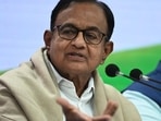 P Chidambaram asked Finance Secretary T V Somanathan to re-examine his theory on housing loan.(HT Photo/Vipin Kumar)