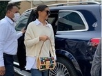 Deepika Padukone serves a chic look in white shirt, sweater and baggy jeans(HT Photos/Varinder Chawla) Deepika Padukone serves a chic look in white shirt, sweater and baggy jeans(HT Photos/Varinder Chawla)