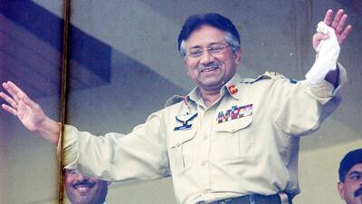 Pakistan's then President Pervez Musharraf during an ODI match is seen.