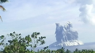The photos of the explosive eruption from an underwater volcano went viral on social media. (Facebook) The photos of the explosive eruption from an underwater volcano went viral on social media. (Facebook)