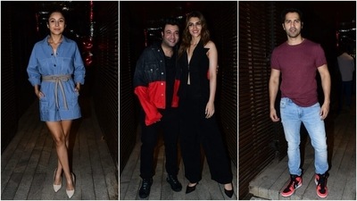 Kriti Sanon, Shehnaaz Gill, Varun Dhawan and other stars attend Varun Sharma's birthday bash. (HT Photo/Varinder Chawla) Kriti Sanon, Shehnaaz Gill, Varun Dhawan and other stars attend Varun Sharma's birthday bash. (HT Photo/Varinder Chawla)