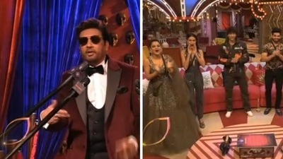 A still from the promo of Bigg Boss 16 featuring Shekhar Suman, Archana Gautam, Priyanka Choudhary and Shiv Thakare. A still from the promo of Bigg Boss 16 featuring Shekhar Suman, Archana Gautam, Priyanka Choudhary and Shiv Thakare.