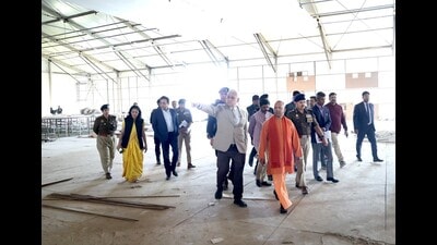 Uttar Pradesh chief minister Yogi Adityanath inspecting UPGIS 2023 venue in Lucknow. (Sourced) Uttar Pradesh chief minister Yogi Adityanath inspecting UPGIS 2023 venue in Lucknow. (Sourced)