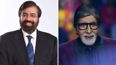 The image shows Harsh Goenka and Amitabh Bachchan. (Screengrab) The image shows Harsh Goenka and Amitabh Bachchan. (Screengrab)