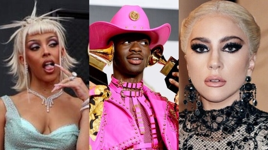 Grammy Awards 2023: Doja Cat's bold Versace gown to Lady Gaga's see-through bodysuit, here are iconic red carpet moments ahead of 65th Grammys (Photo by Twitter/dojacyber/lilnasxdatas/inmydrew)