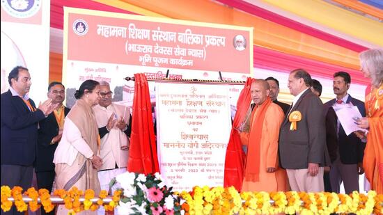 Uttar Pradesh chief minister Yogi Adityanath at a programme in Lucknow on Sunday. (SOURCED IMAGE)