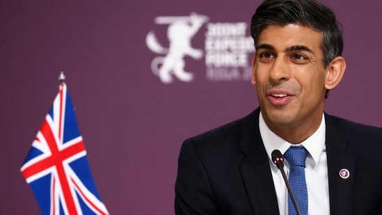 Britain's Prime Minister Rishi Sunak speaks, during the Joint Expeditionary Force (JEF) meeting in Riga, Latvia.(AP file)