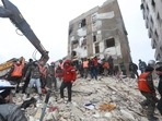 Rescuers search for survivors under the rubble following an earthquake in Diyarbakir, Turkey.(AFP) Rescuers search for survivors under the rubble following an earthquake in Diyarbakir, Turkey.(AFP)