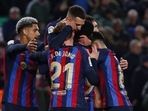 Barcelona took advantage of Real Madrid's stumble to kick off the second half of the season with another win(AP) Barcelona took advantage of Real Madrid's stumble to kick off the second half of the season with another win(AP)