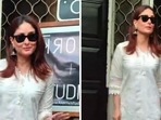 Kareena Kapoor Khan was recently spotted in an all white ensemble in the city. Kareena Kapoor Khan was recently spotted in an all white ensemble in the city.