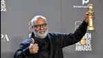 Music Composer MM Keeravani wins the award in the category of Best Original Song for 'Naatu Naatu' featured in the film 'RRR' at the 80th Golden Globe Award, in California (RRR Movie twitter) Music Composer MM Keeravani wins the award in the category of Best Original Song for 'Naatu Naatu' featured in the film 'RRR' at the 80th Golden Globe Award, in California (RRR Movie twitter)