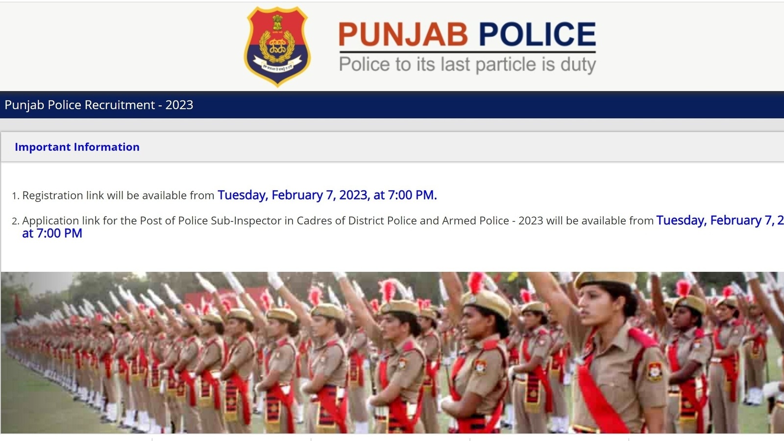 Punjab Police recruitment 2023: Apply for SI vacancies from Feb 7 -  Hindustan Times