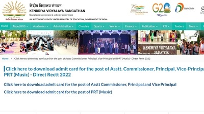KVS Admit card out for Asstt Commissioner, Principal,Vice Principal and PRT KVS Admit card out for Asstt Commissioner, Principal,Vice Principal and PRT