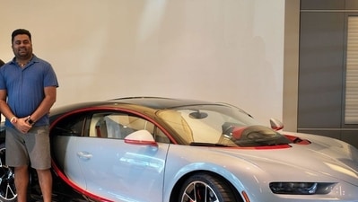 Mayur Shree has posted multiple pictures and videos of his Bugatti Chiron on social media. (Credits; Instagram/mayurshree) Mayur Shree has posted multiple pictures and videos of his Bugatti Chiron on social media. (Credits; Instagram/mayurshree)