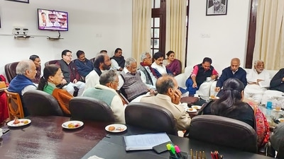 New Delhi: Opposition leaders hold a meeting on Adani issue on Friday. (PTI file)
