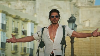 Pathaan features Shah Rukh Khan in the lead role. Pathaan features Shah Rukh Khan in the lead role.