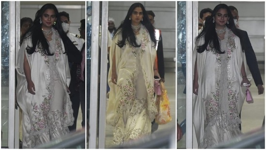 Isha Ambani arrives for Kiara Advani and Sidharth Malhotra's wedding functions. (HT Photo/Varinder Chawla)