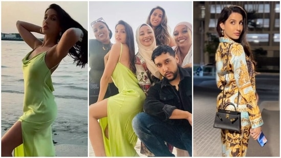 Nora Fatehi rings in her birthday in Dubai with friends and shares pictures and videos online. (Instagram)