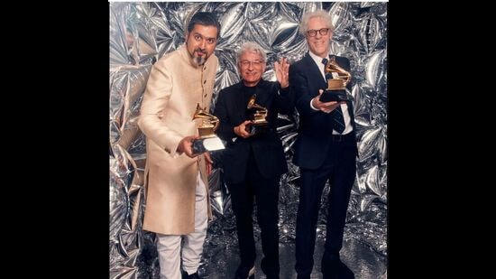 Ricky Kej, Herbert Waltl and Stewart Copeland after the Grammy win (Photo: Instagram)